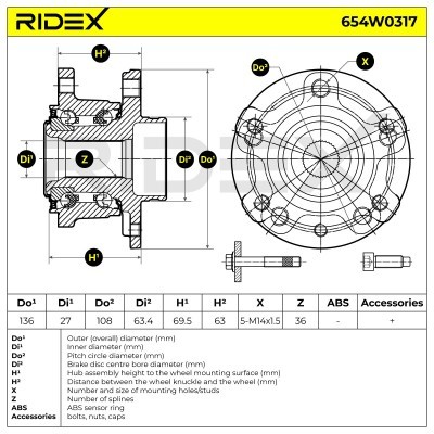 Radlager RIDEX 654W0317 654W0317 - foto 3