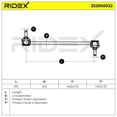 Stabilisator Stange RIDEX 3229S0022 3229S0022 - foto 7