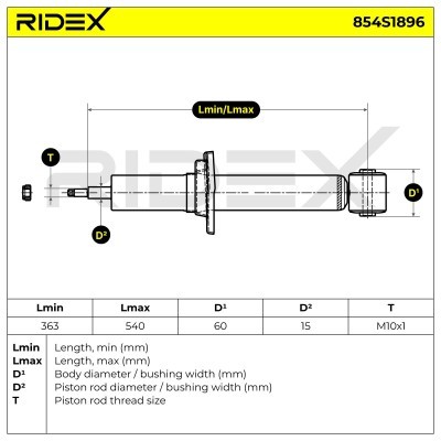 Stoßdämpfer RIDEX 854S1896 854S1896 - foto 6