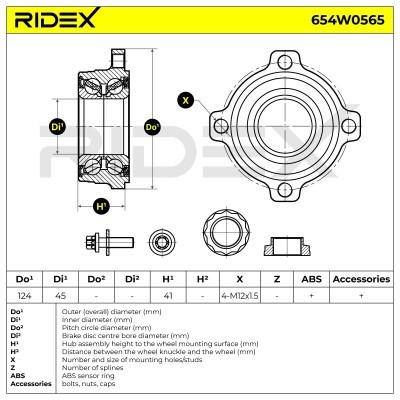 Radlager RIDEX 654W0565 654W0565 - foto 5