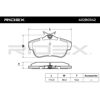Bremsbeläge Satz RIDEX 402B0342 402B0342 - foto 6