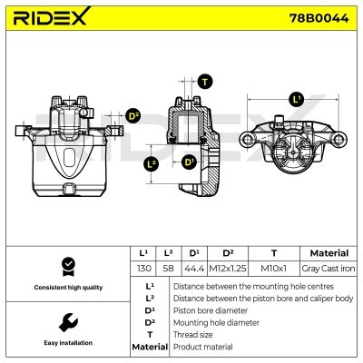 Bremssattel RIDEX 78B0044 78B0044 - foto 5