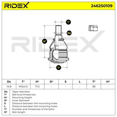 Traggelenk RIDEX 2462S0109 2462S0109 - foto 5