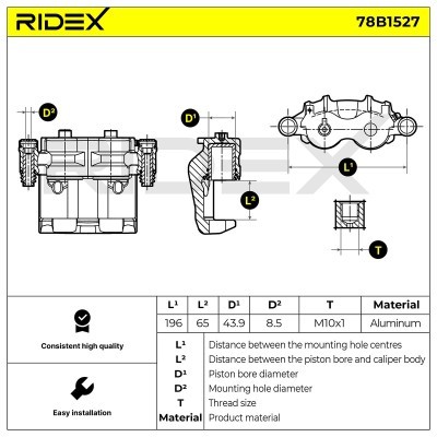 Bremssattel RIDEX 78B1527 78B1527 - foto 3