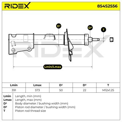 Stoßdämpfer RIDEX 854S2556 854S2556 - foto 8