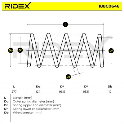 Fahrwerksfeder RIDEX 188C0646 188C0646 - foto 5