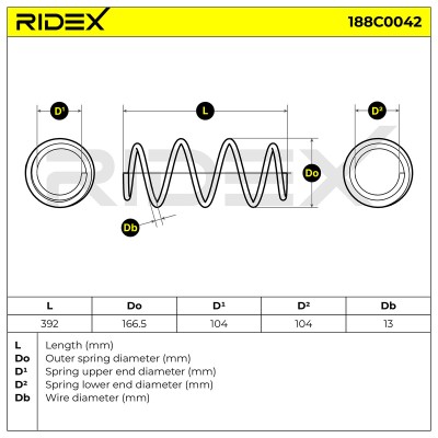 Fahrwerksfeder RIDEX 188C0042 188C0042 - foto 4