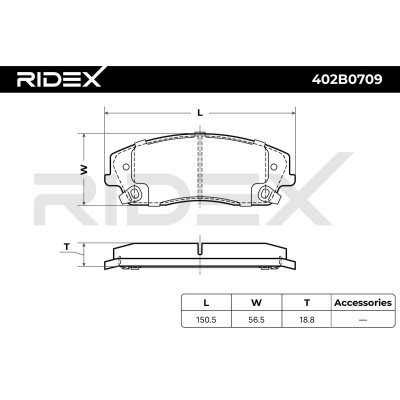 Bremsbeläge Satz RIDEX 402B0709 402B0709 - foto 8