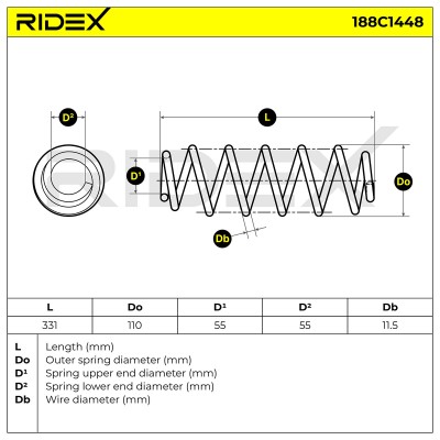 Fahrwerksfeder RIDEX 188C1448 188C1448 - foto 4