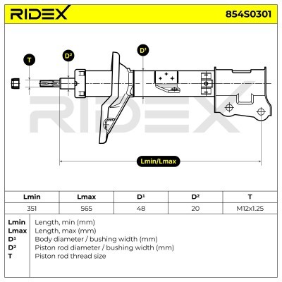 Stoßdämpfer RIDEX 854S0301 854S0301 - foto 8