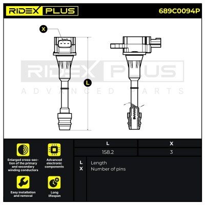 Zündspule RIDEX 689C0094P 689C0094P - foto 3