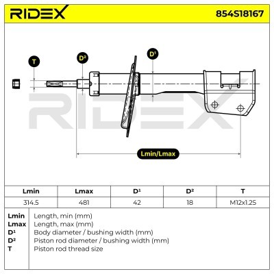 Stoßdämpfer RIDEX 854S18167 854S18167 - foto 7