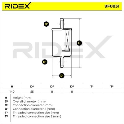 Kraftstofffilter RIDEX 9F0831 9F0831 - foto 7