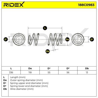 Fahrwerksfeder RIDEX 188C0983 188C0983 - foto 5