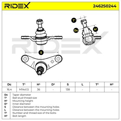 Traggelenk RIDEX 2462S0244 2462S0244 - foto 5