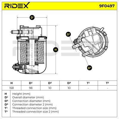Kraftstofffilter RIDEX 9F0497 9F0497 - foto 6