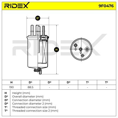 Kraftstofffilter RIDEX 9F0476 9F0476 - foto 6