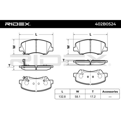 Bremsbeläge Satz RIDEX 402B0524 402B0524 - foto 3