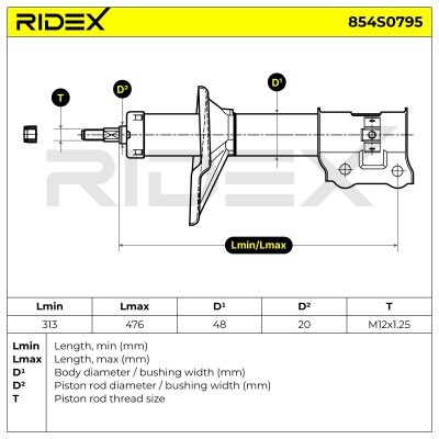 Stoßdämpfer RIDEX 854S0795 854S0795 - foto 6