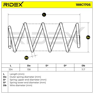 Fahrwerksfeder RIDEX 188C1705 188C1705 - foto 4