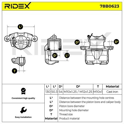 Bremssattel RIDEX 78B0623 78B0623 - foto 7