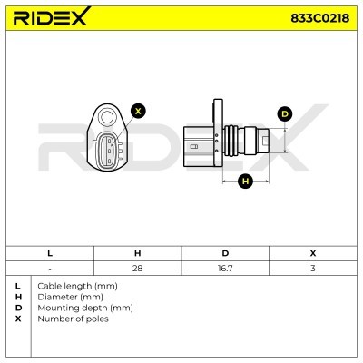 Impulsgeber, Kurbelwelle RIDEX 833C0218 833C0218 - foto 6