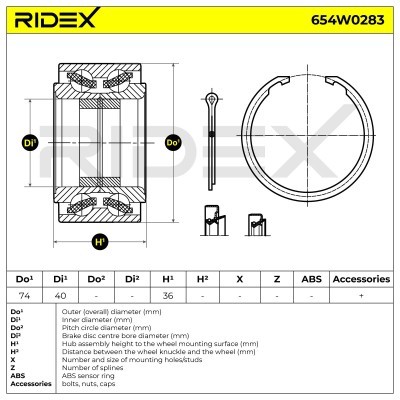 Radlager RIDEX 654W0283 654W0283 - foto 6