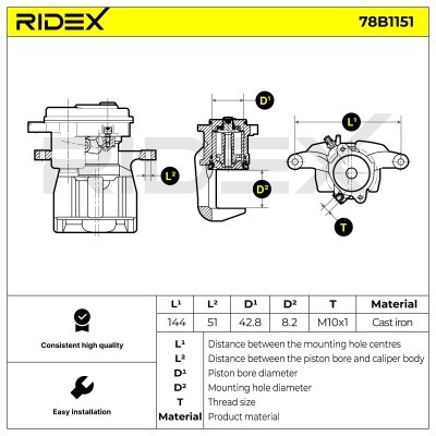 Bremssattel RIDEX 78B1151 78B1151 - foto 5