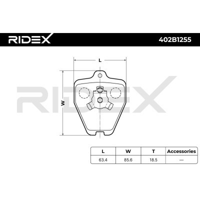 Bremsbeläge Satz RIDEX 402B1255 402B1255 - foto 6