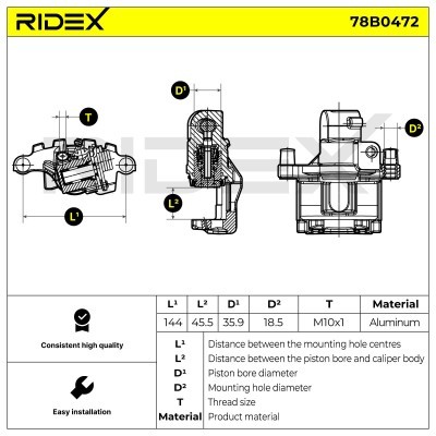 Bremssattel RIDEX 78B0472 78B0472 - foto 6