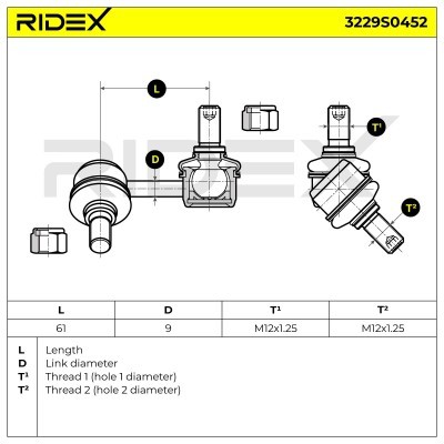 Stabilisator Stange RIDEX 3229S0452 3229S0452 - foto 5
