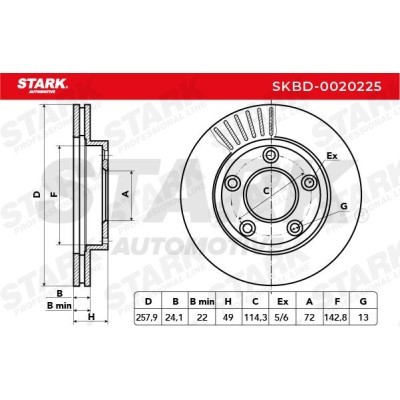 Bremsscheibe Stark SKBD-0020225 SKBD-0020225 - foto 5