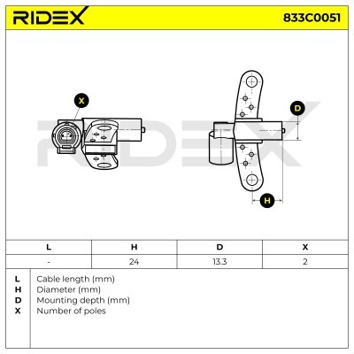 Impulsgeber, Kurbelwelle RIDEX 833C0051 833C0051 - foto 6