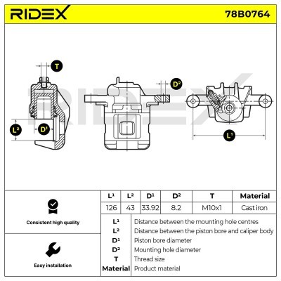 Bremssattel RIDEX 78B0764 78B0764 - foto 6