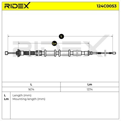 Seilzug, Feststellbremse RIDEX 124C0053 124C0053 - foto 6