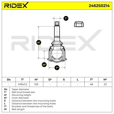 Traggelenk RIDEX 2462S0214 2462S0214 - foto 10