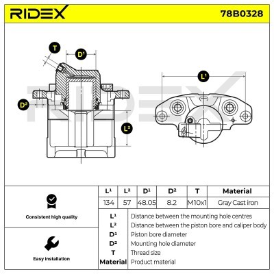 Bremssattel RIDEX 78B0328 78B0328 - foto 4