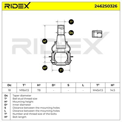 Traggelenk RIDEX 2462S0326 2462S0326 - foto 8