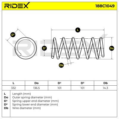 Fahrwerksfeder RIDEX 188C1049 188C1049 - foto 5