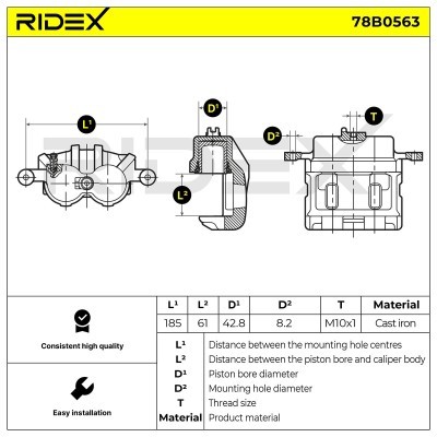 Bremssattel RIDEX 78B0563 78B0563 - foto 6