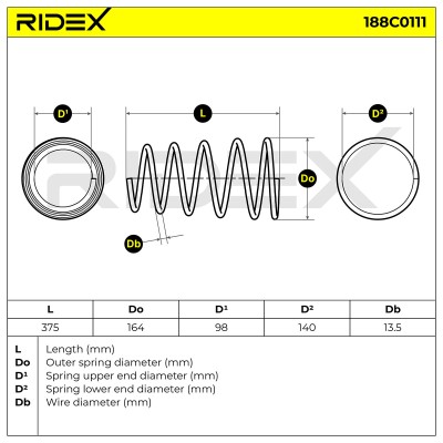 Fahrwerksfeder RIDEX 188C0111 188C0111 - foto 6