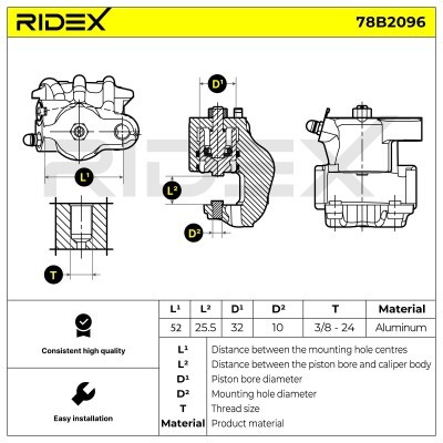 Bremssattel RIDEX 78B2096 78B2096 - foto 6