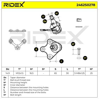 Traggelenk RIDEX 2462S0278 2462S0278 - foto 6