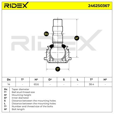 Traggelenk RIDEX 2462S0367 2462S0367 - foto 5
