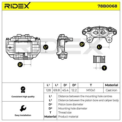 Bremssattel RIDEX 78B0068 78B0068 - foto 5