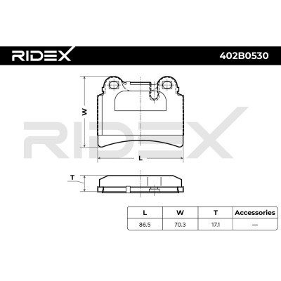 Bremsbeläge Satz RIDEX 402B0530 402B0530 - foto 7