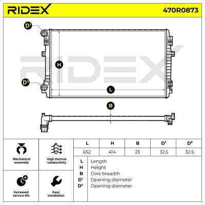 Kühler, Motorkühlung RIDEX 470R0873 470R0873 - foto 6