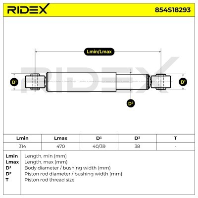 Stoßdämpfer RIDEX 854S18293 854S18293 - foto 8