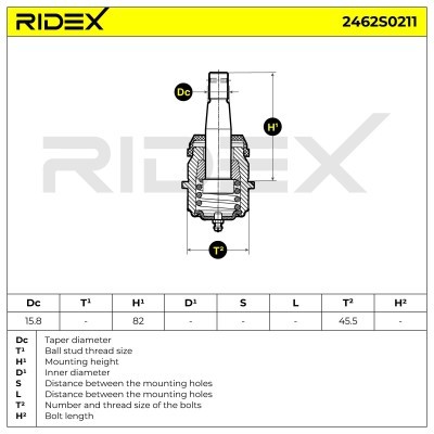 Traggelenk RIDEX 2462S0211 2462S0211 - foto 5