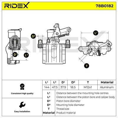 Bremssattel RIDEX 78B0182 78B0182 - foto 6